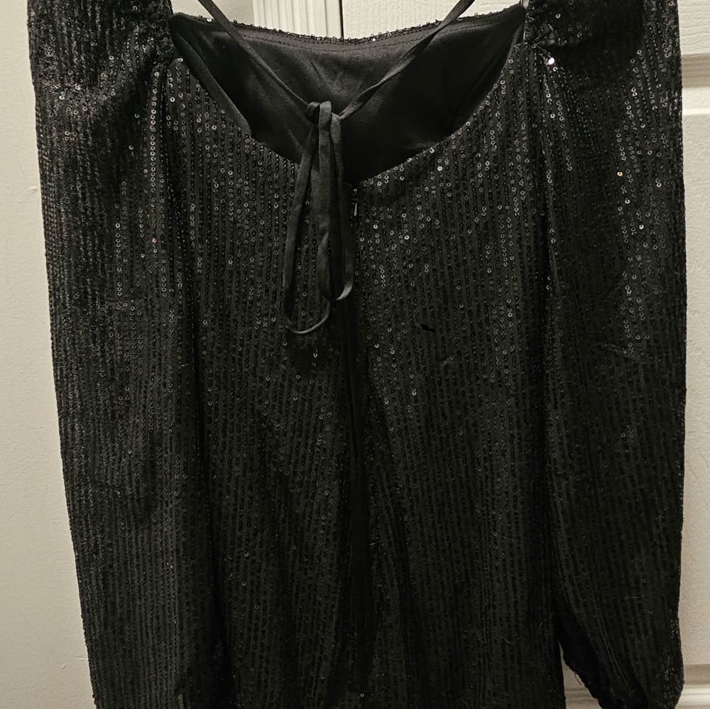 Black Mini Sequence Dress Size 10